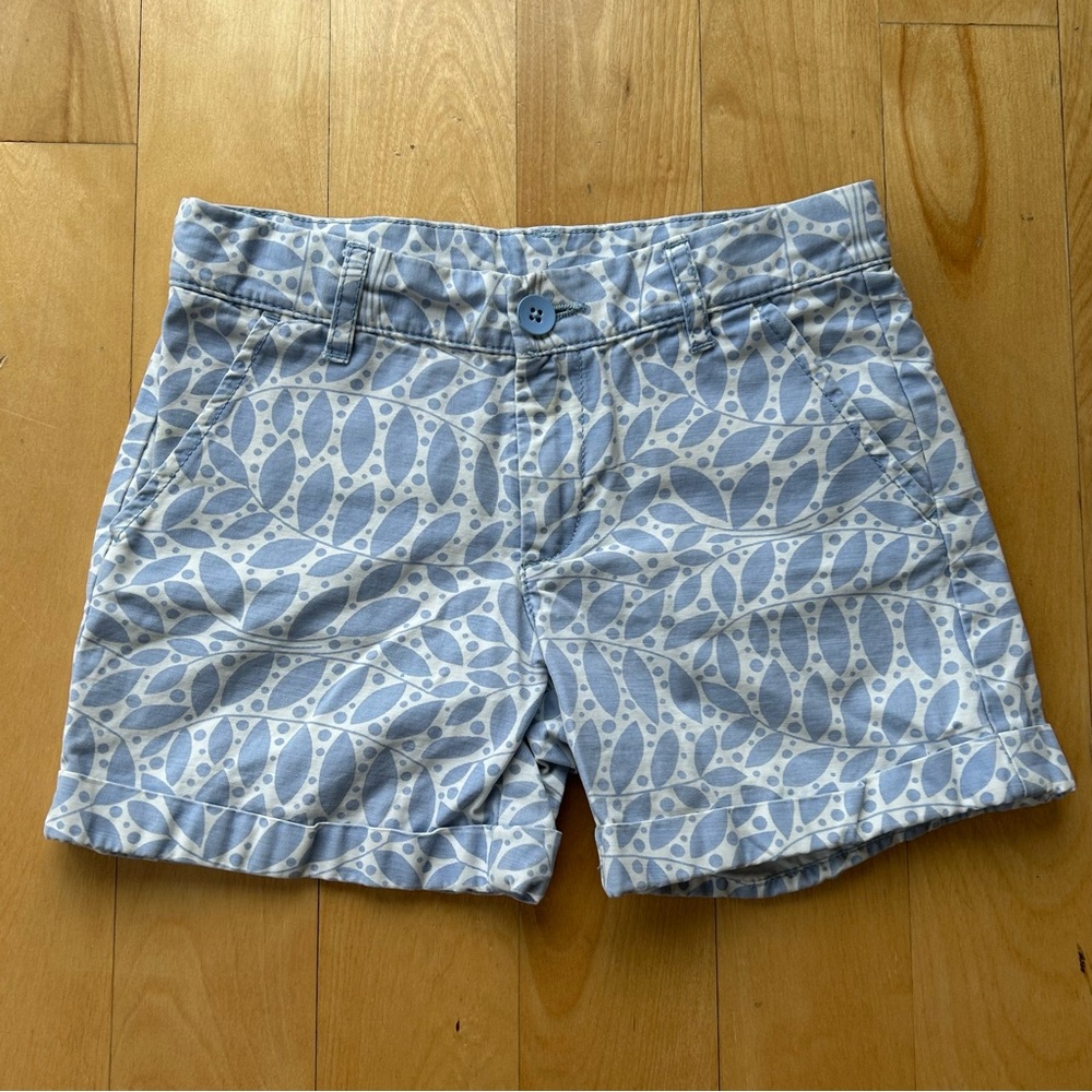 GapKids Girls (8) Blue and White Floral Leaf Shorts